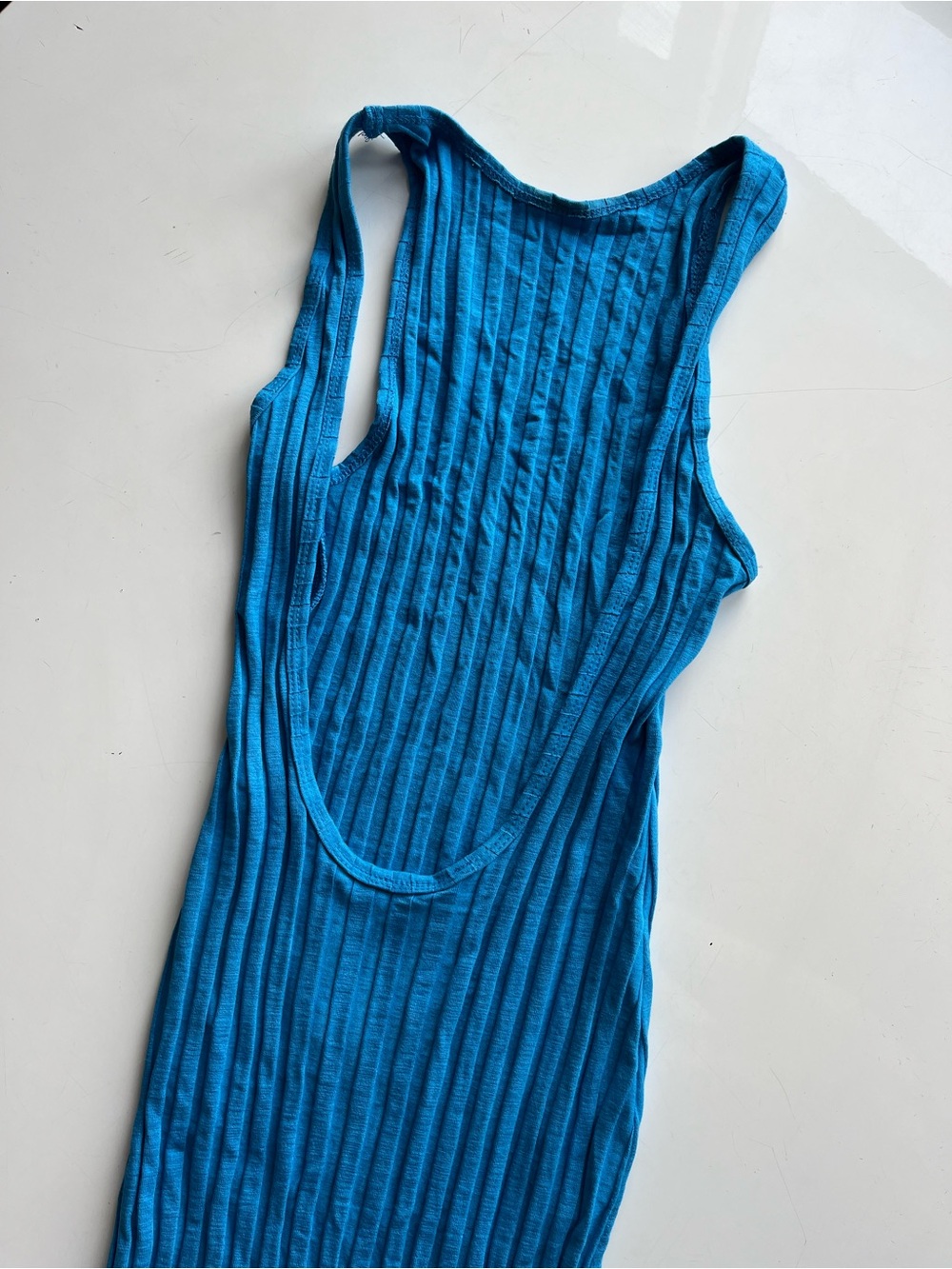 Simon Miller Ribbed Maxi Tank Dress in Turquoise Blue - Picture 5 of 6